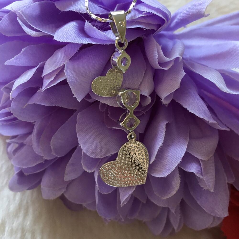 Charm Heart with Crystals Necklace